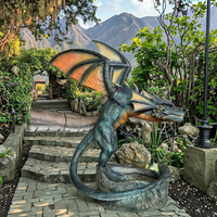 Statue de Dragon chinois, parc à thème, taille réelle, modèle de Dragon à trois têtes Animatronic