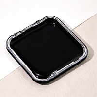 Boîte d'emballage de luxe en acrylique pour faux ongles, étui de présentation carré transparent pour bijoux avec base noire, blanche ou rose, vente en gros