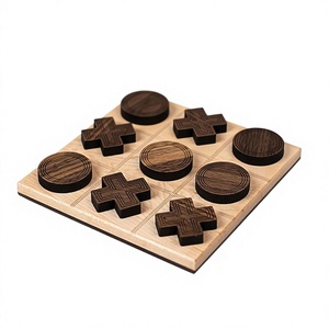 Juego de Mesa Clásico de Tic Tac Toe de Madera X y O para Niños, Adultos y Actividades Familiares, Juego de Mesa para el Hogar - Product Image 1