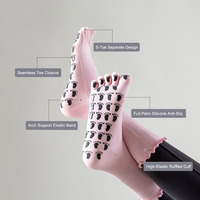 Chaussettes de yoga et de Pilates pour femmes, printemps-été, personnalisées, fines, mi-mollet, à cinq doigts, silencieuses, avec points en silicone antidérapants, pour le fitness et le sol