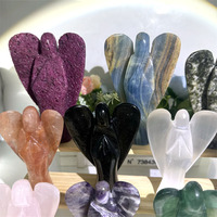 Vente en gros de pierre naturelle, sculpture artisanale à la main, quartz rose, cristal de rubis, anges pour la décoration
