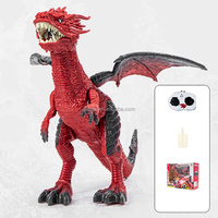 Dinosaure RC 2.4G télécommandé marchant et pulvérisant de l'eau, simulation de dragon de feu électrique avec lumières pour enfants
