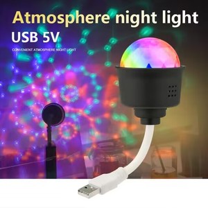 Mini USB <strong>Car</strong> Magic Ball Stage Light Portable Atmosphere 5V Power Voice <strong>Controlled</strong> <strong>DJ</strong> Projector Light - Product Image 2