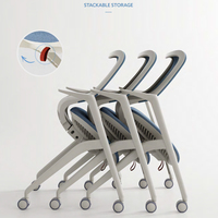 Chaise de formation mobile moderne avec tablette intégrée, cadre pliable, roulettes silencieuses pour chambre et salles de conférence, gain de place