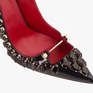 Escarpins à talons aiguilles pour femmes, grande taille 45, avec strass et découpe diamant, sandales d'été à talons fins - Product Image 5