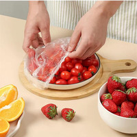 Film alimentaire jetable en plastique pour restaurant, couvre-assiette, couvre-bol, sacs de conservation pour cuisine avec bande élastique