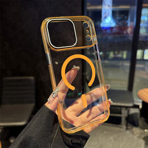 Étui de téléphone magnétique transparent en acrylique de luxe pour <span class=keywords><strong>iPhone</strong></span> <span class=keywords><strong>12</strong></span> 13 14 15 16 17 <span class=keywords><strong>Pro</strong></span> Max, antichoc, transparent, étuis de téléphone portable, sacs - Product Image 6