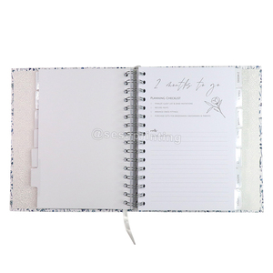 Diario <span class=keywords><strong>di</strong></span> pianificazione nuziale con Logo personalizzato <span class=keywords><strong>di</strong></span> fabbrica A5 libro e Organizer per pianificatore <span class=keywords><strong>di</strong></span> nozze con copertina rigida a spirale - Product Image 3