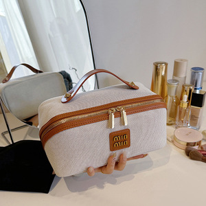 Wholesale Custom Luxury Durable PU Leather Cosmetic Bag Women Wash <b>Toiletry</b> Bag Ladies Capacity Cosmetic <b>Storage</b> Bag for Travel - Product Image 1