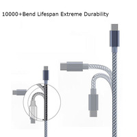 Câble de charge rapide tressé en Nylon Type C 2,4 a, connecteur en aluminium de 6 pieds, câble USB Compatible pour Note10 S21 avec prix d'usine