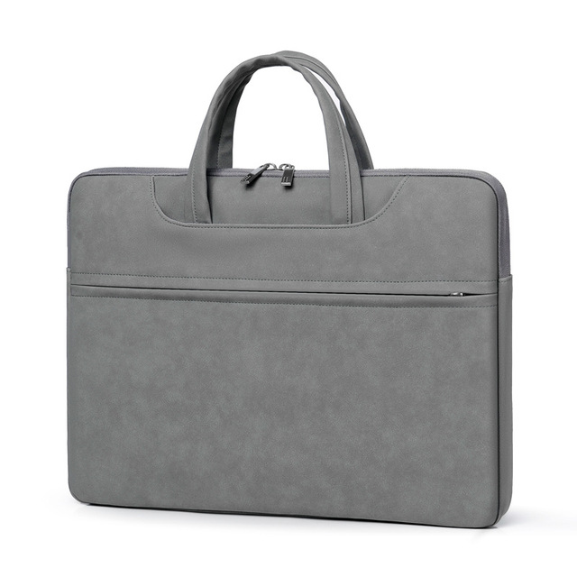 Women's Lightweight Abrasion-Resistant PU Leather Laptop Briefcase Protective Tablet Computer Shoulder Bag with Liner