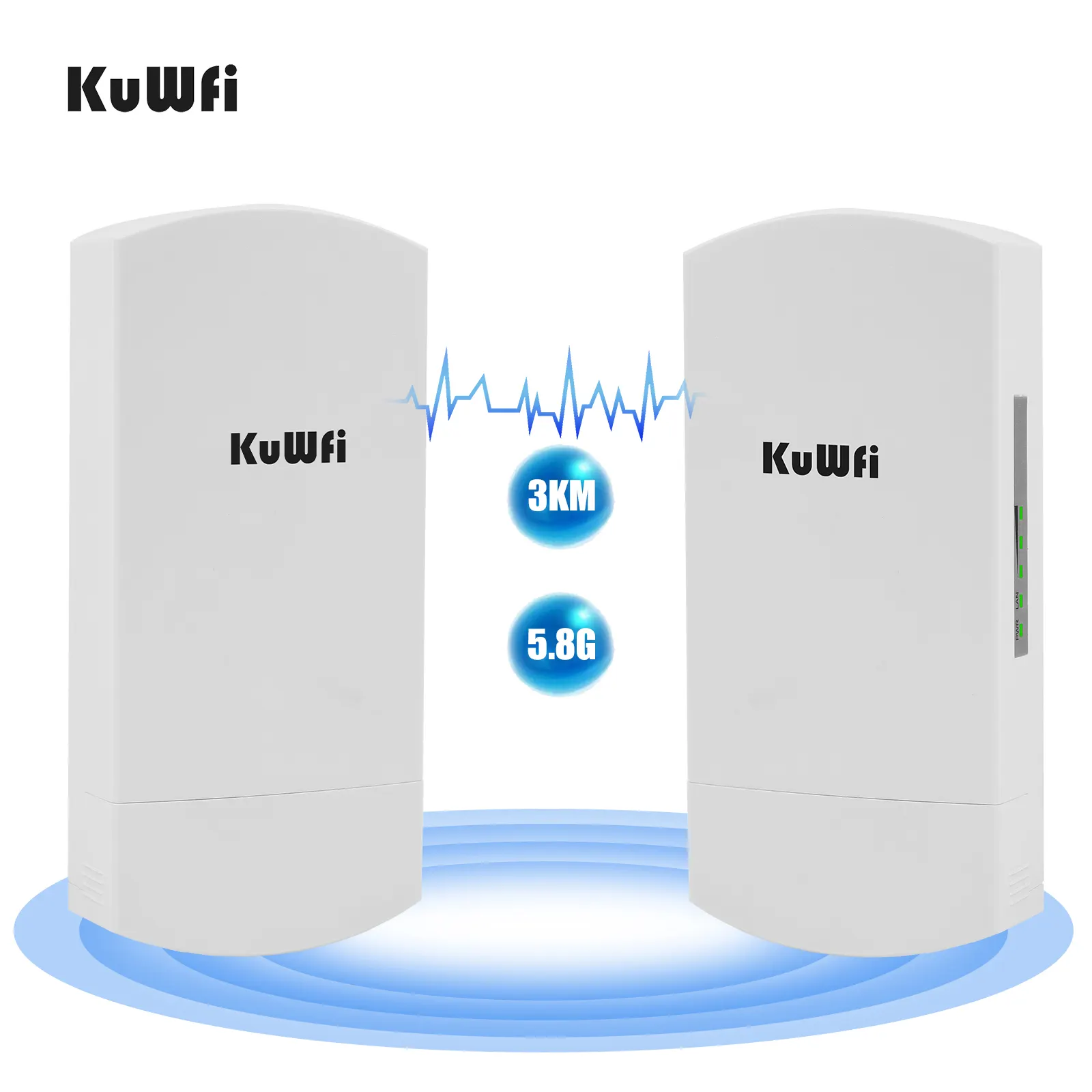 Fabbrica OEM 3km wireless wifi 300mbps 5.8GHz ponte esterno a lungo raggio CPE con display a LED