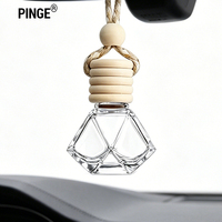 Lot de flacons diffuseurs de parfum vides en verre pour voiture, à suspendre sur grille d'aération, 10 ml, marron, ronds, pour parfum et désodorisant