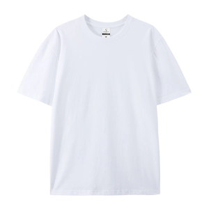 เสื้อยืดผ้าฝ้าย100% สำหรับผู้ชายชุดชั้นในสีพื้นแขนสั้นคอไหมพิมพ์ลายไซส์สหรัฐ/สหภาพยุโรป - Product Image 6