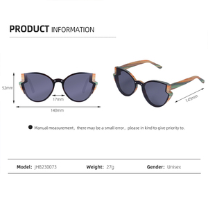 Gafas de Sol Redondas de Bambú con Logotipo Personalizado 2023, Color Madera, para Hombre y Mujer, Estilo Ojo de Gato, a la Moda - Product Image 5