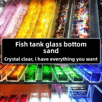 Petites pierres colorées pour l'aménagement paysager d'aquarium, petits ornements, galets de verre pour aquarium, pierres de fond en verre