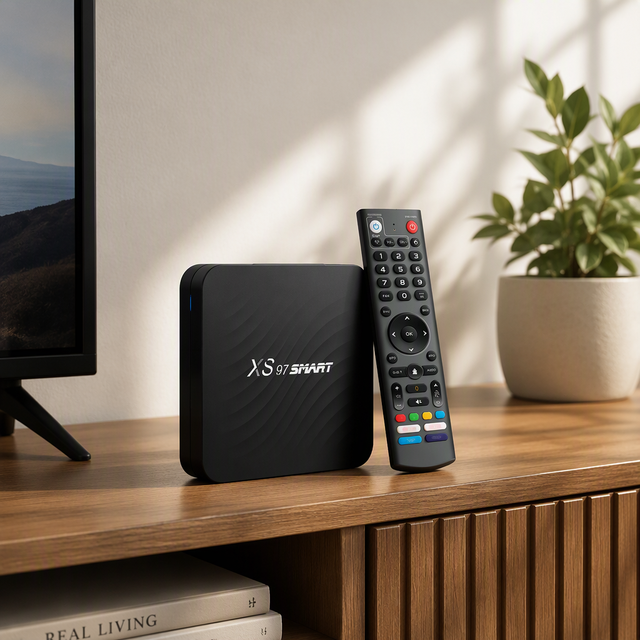 New Arrival XS97 IPTV Set-top Box Amlogic S905Y4 Chip Support 4K 60fps WiFi6 Dual Band Google Voice Assistant Android TV Box