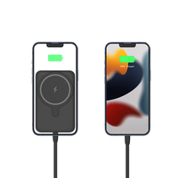 Banco de Energía Inalámbrico Magnético Actualizado 2023 con Soporte, Banco de Energía Magnético de 5000 mAh, Tamaño Mini de 20 W para iPhone 14