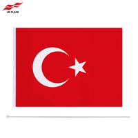 Prix promotionnel Turquie Main Agitant Drapeaux 60*90cm Turquie Polyester Drapeau En Gros