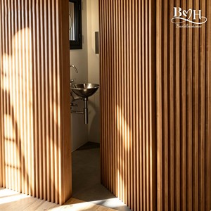 Puerta de Entrada Interior Moderna de Madera Sólida con Bisagras Ocultas Antióxido para Proyectos Personalizados en Villas de Lujo - Product Image 4