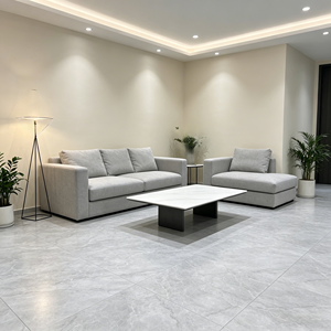 Carrelage en porcelaine mate 400x400mm gris clair aspect ardoise pour salle de bain, cuisine, salon, hôtel - Product Image 2
