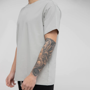 Camiseta Oversize Lisa de Algodón de Gran Gramaje para Hombre, Tallas Grandes, Hombro Caído, Venta al por Mayor, Fabricante - Product Image 2