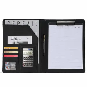 Assessed supplier manufacture pvc leather black folder document holder