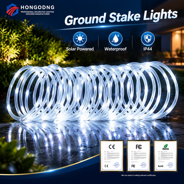 Highlight LED Solar String Lights Rechargeable Warm White Tube Lights IP44 Waterproof Low-Voltage Indoor/Outdoor Parties