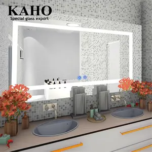 KAHO, barato, venta al por mayor 36x48 decorativos de pared peluquería ESPEJO con luces Led