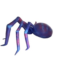 Énorme araignée gonflable géante noire pour décoration d'événements d'Halloween en extérieur, sur toit ou cour