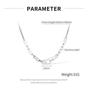 シルバーデザイナー女性用ミニマリストネックレススチールネックレスメーカートレード2024ステンレスジュエリーロープネックレス - Product Image 6