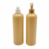 Flacon pompe rond en PET de 500 ml pour lotion, shampoing, gel douche, distributeur personnalisé, contenant cosmétique en plastique, pour hôtels, salons et spas