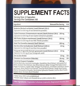 Cápsulas de Arándano para el Apoyo Renal, 120 Cápsulas, Producto de Salud Más Vendido, Marca Privada Personalizada Rápida con Certificación GMP e ISO, Berberina 27 en 1 - Product Image 2