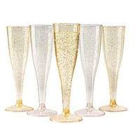Flûtes à Champagne jetables réutilisables de tasse de gobelets de vin en plastique acrylique incassable de luxe pour le grillage