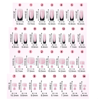 BIN 60 pièces – Kit complet d'ongles à presser pré-dessinés, style français, carrés, en PMMA acrylique, pour doigts et orteils