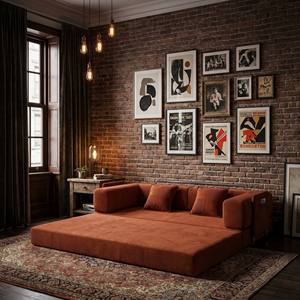 Divano Letto Moderno Minimalista Multifunzionale a 3 Posti in Velluto con Imbottitura in Spugna Convertibile per Appartamento e <span class=keywords><strong>Soggiorno</strong></span> - Product Image 3