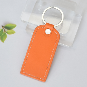 Bán buôn tùy chỉnh trống PU da xe Keychain cá nhân logo kim loại da Keychain - Product Image 3