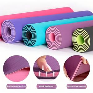 Tapis de yoga TPE, tapis de sport, tapis de yoga antidérapant 6 mm, logo personnalisé, impression UV, respectueux de l'environnement, double couche, tapis de yoga TPE - Product Image 1