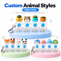 Ensemble de 4 capuchons de touches de clavier mécaniques en PVC, figurines mignonnes de Koala, Shiba Inu, poussin et Panda