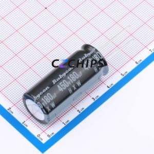 Condensador Electrolítico de Aluminio de Orificio Pasante 450HXW180MEFR18X40, Orificio Pasante, D18xL40mm 180uF 20% 450V 1.11A-120Hz - Product Image 1