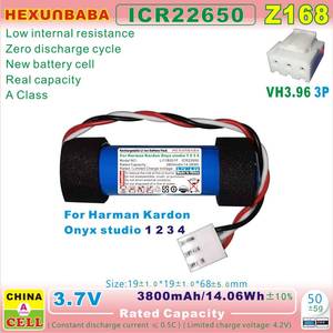 Batterie Li-Ion LI11B001F ICR22650 <span class=keywords><strong>3</strong></span>.7V 3800mAh 18650 pour enceinte Kardon Onyx Studio 1 2 <span class=keywords><strong>3</strong></span> 4 Z168 - Product Image 4