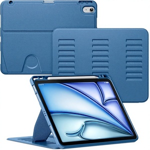 Étui pour <span class=keywords><strong>iPad</strong></span> Air 11 pouces, compatible avec les puces M4/M3/M2 5e/4e génération, coque arrière souple en TPU avec support multi-angles - Product Image 1