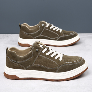 Baskets basses en cuir véritable de haute qualité, personnalisées pour la vente en gros, avec impression personnalisée, style vieilli, pour hommes, chaussures de marche - Product Image 1