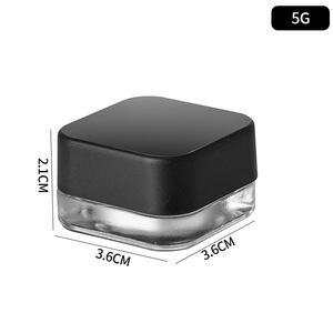 5ml 9ml vuông tròn sáp lọ thủy tinh kem chứa dầu dày nắp đen du lịch xách tay lọ mỹ phẩm đóng gói <span class=keywords><strong>container</strong></span> - Product Image 5