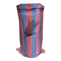 Sacs Tissés PP en Plastique de 50kg, 100kg, 150kg, Sac Blanc avec Rayures Rouges et Bleues, Sac d'Emballage Polyvalent pour l'Agriculture