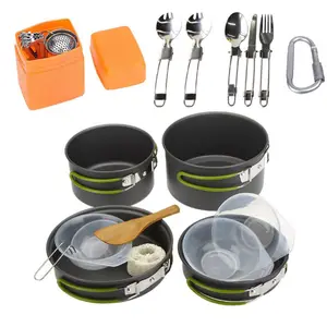 17 Stück eloxiertes Aluminium Topf pfanne Wasserkocher Camping Kochgeschirr Mess Set für Rucksack touren