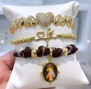 Braccialetto Artigianale Escapulario San Benito per Donne, Bracciale con Charm Dorato, Braccialetto Macramè alla Moda per Uomini, <span class=keywords><strong>Gioielli</strong></span> per Uso Quotidiano - Product Image 6