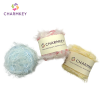 Fil fantaisie mélangé épais et moelleux en laine, polyester et acrylique pour le crochet et le tricot à la main