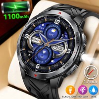 Reloj Inteligente Deportivo para Exteriores, Resistente al Agua 3ATM, Monitor de Frecuencia Cardíaca, Presión Arterial y Sueño, Llamadas Bluetooth, Linterna, SOS, Control de Música, Asistente de Voz con IA, Batería de Larga Duración