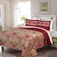 SMILING HOME Ensemble de couverture Borrego en polaire Sherpa 200TC en polyester lavable, avec taies d'oreiller moelleuses et imprimées, super douces et chaudes